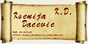 Ksenija Dačević vizit kartica